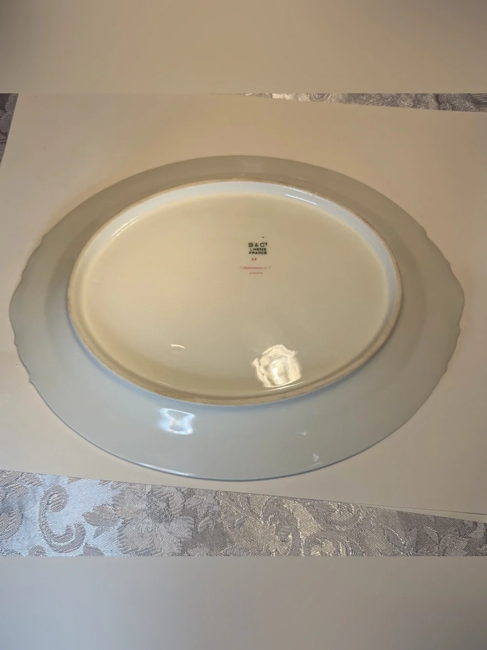 Antique Floral Platter French Porcelain L. Bernardaud & Cie Limoges France 1900s